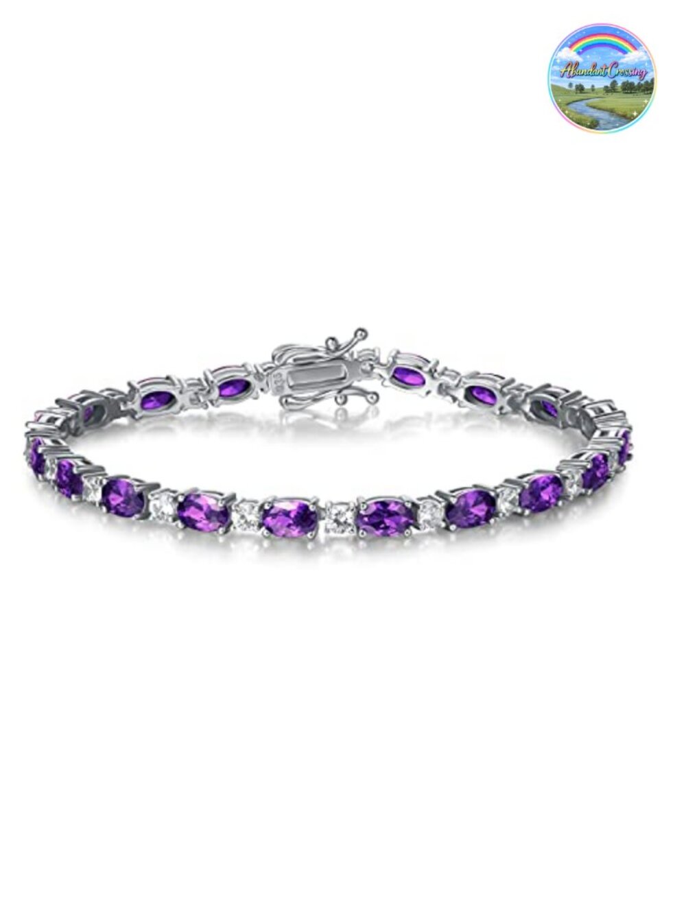 Sterling Silver Birthstone Tennis Bracelet for Women 7 Inch